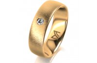 Ring 18 Karat Gelbgold 6.0 mm sandmatt 1 Brillant G vs...