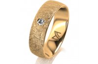 Ring 18 Karat Gelbgold 6.0 mm kristallmatt 1 Brillant G...