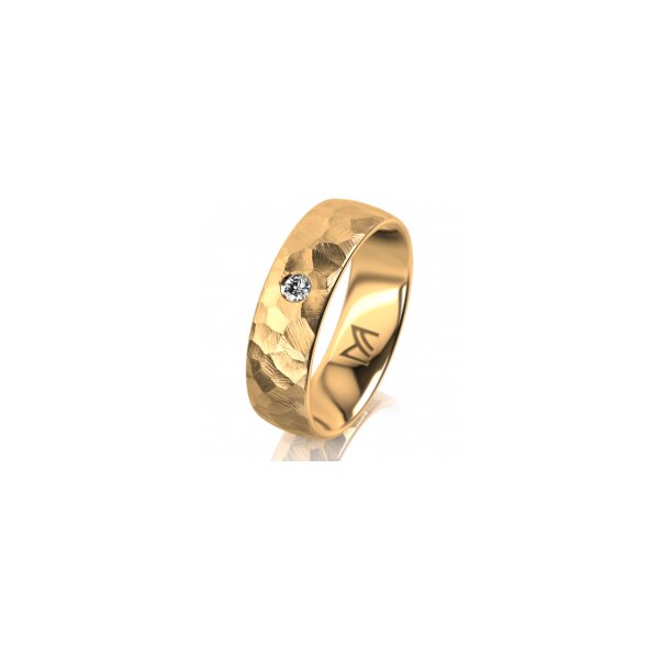 Ring 18 Karat Gelbgold 6.0 mm diamantmatt 1 Brillant G vs 0,050ct