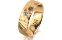Ring 18 Karat Gelbgold 6.0 mm diamantmatt 1 Brillant G vs...
