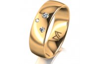 Ring 14 Karat Gelbgold 6.0 mm poliert 3 Brillanten G vs...