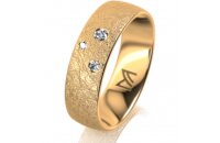 Ring 14 Karat Gelbgold 6.0 mm kreismatt 3 Brillanten G vs...