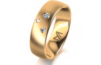 Ring 18 Karat Gelbgold 6.0 mm l&auml;ngsmatt 3 Brillanten...