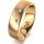 Ring 18 Karat Gelbgold 6.0 mm l&auml;ngsmatt 3 Brillanten G vs Gesamt 0,060ct