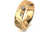 Ring 18 Karat Gelbgold 6.0 mm diamantmatt 3 Brillanten G...