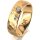Ring 18 Karat Gelbgold 6.0 mm diamantmatt 3 Brillanten G vs Gesamt 0,060ct