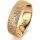 Ring 14 Karat Gelbgold 6.0 mm kristallmatt 5 Brillanten G vs Gesamt 0,065ct