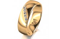 Ring 18 Karat Gelbgold 6.0 mm poliert 5 Brillanten G vs...