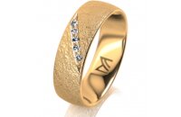 Ring 18 Karat Gelbgold 6.0 mm kreismatt 5 Brillanten G vs...