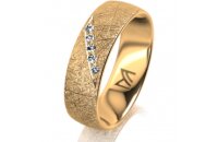 Ring 18 Karat Gelbgold 6.0 mm kristallmatt 5 Brillanten G...