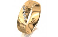 Ring 18 Karat Gelbgold 6.0 mm diamantmatt 5 Brillanten G...