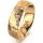 Ring 18 Karat Gelbgold 6.0 mm diamantmatt 5 Brillanten G vs Gesamt 0,065ct
