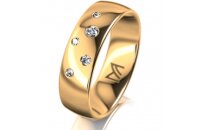 Ring 18 Karat Gelbgold 6.0 mm poliert 5 Brillanten G vs...
