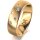 Ring 18 Karat Gelbgold 6.0 mm l&auml;ngsmatt 5 Brillanten G vs Gesamt 0,080ct
