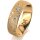 Ring 18 Karat Gelbgold 6.0 mm kristallmatt 5 Brillanten G vs Gesamt 0,080ct