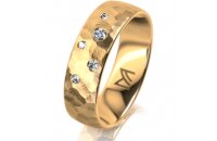 Ring 18 Karat Gelbgold 6.0 mm diamantmatt 5 Brillanten G...