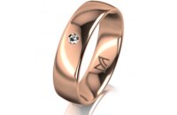 Ring 14 Karat Rotgold 5.5 mm poliert 1 Brillant G vs 0,025ct