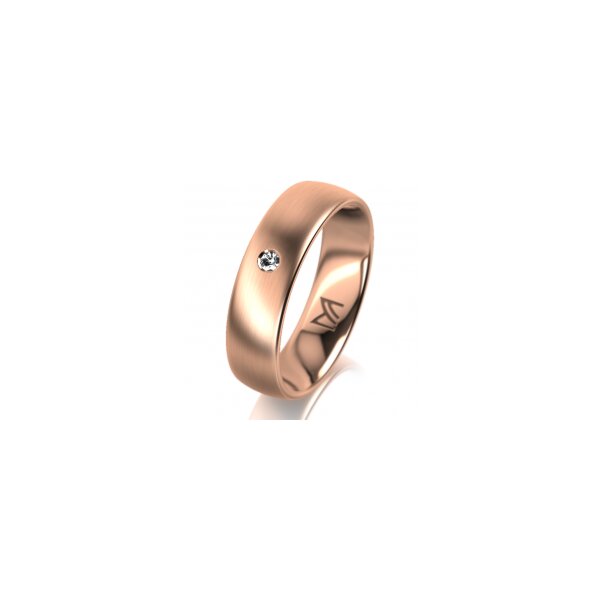 Ring 14 Karat Rotgold 5.5 mm längsmatt 1 Brillant G vs 0,025ct