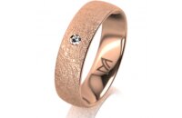 Ring 14 Karat Rotgold 5.5 mm kreismatt 1 Brillant G vs...