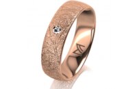 Ring 14 Karat Rotgold 5.5 mm kristallmatt 1 Brillant G vs...