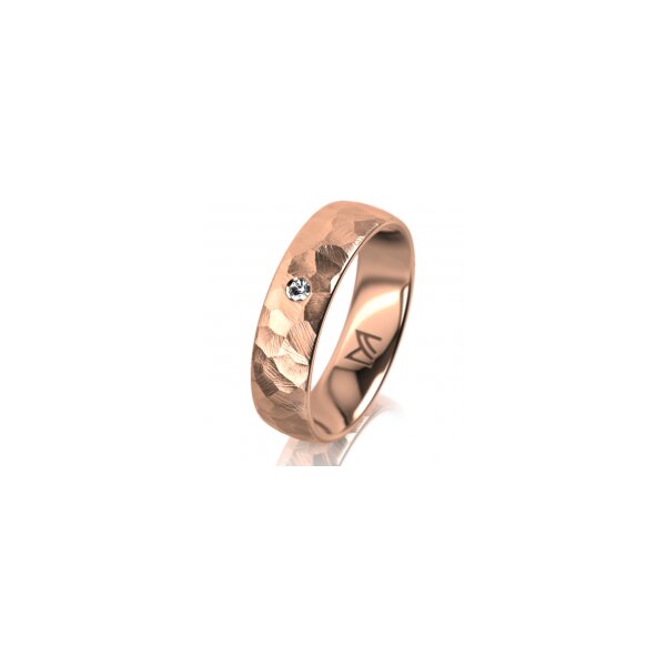 Ring 14 Karat Rotgold 5.5 mm diamantmatt 1 Brillant G vs 0,025ct
