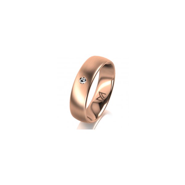 Ring 18 Karat Rotgold 5.5 mm l&auml;ngsmatt 1 Brillant G vs 0,025ct