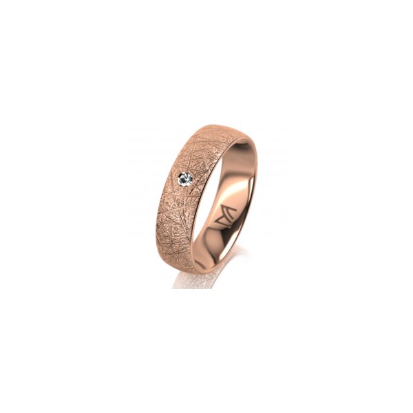 Ring 18 Karat Rotgold 5.5 mm kristallmatt 1 Brillant G vs 0,025ct