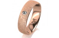 Ring 14 Karat Rotgold 5.5 mm kreismatt 1 Brillant G vs...