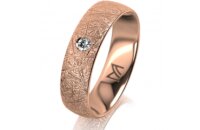 Ring 14 Karat Rotgold 5.5 mm kristallmatt 1 Brillant G vs...