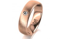 Ring 18 Karat Rotgold 5.5 mm sandmatt 1 Brillant G vs...