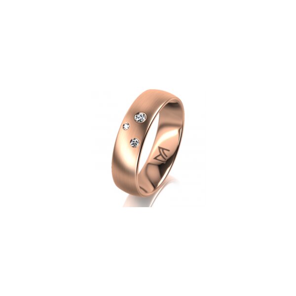 Ring 14 Karat Rotgold 5.5 mm l&auml;ngsmatt 3 Brillanten G vs Gesamt 0,050ct