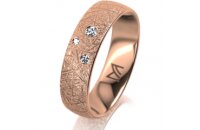 Ring 14 Karat Rotgold 5.5 mm kristallmatt 3 Brillanten G...