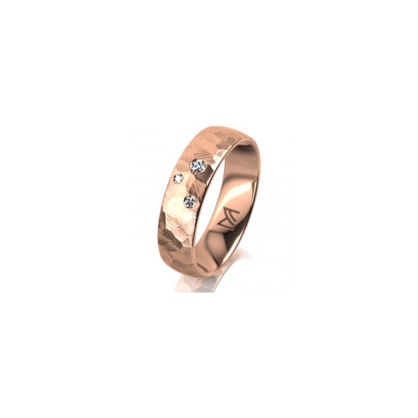 Ring 14 Karat Rotgold 5.5 mm diamantmatt 3 Brillanten G vs Gesamt 0,050ct