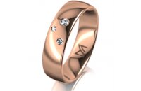 Ring 18 Karat Rotgold 5.5 mm poliert 3 Brillanten G vs...