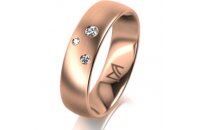 Ring 18 Karat Rotgold 5.5 mm l&auml;ngsmatt 3 Brillanten...