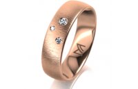 Ring 18 Karat Rotgold 5.5 mm sandmatt 3 Brillanten G vs...