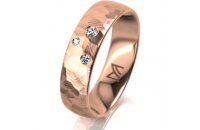 Ring 18 Karat Rotgold 5.5 mm diamantmatt 3 Brillanten G...