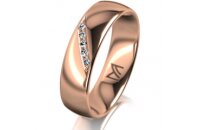 Ring 14 Karat Rotgold 5.5 mm poliert 5 Brillanten G vs...