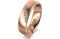 Ring 14 Karat Rotgold 5.5 mm l&auml;ngsmatt 5 Brillanten...