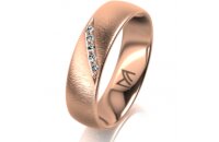 Ring 14 Karat Rotgold 5.5 mm sandmatt 5 Brillanten G vs...