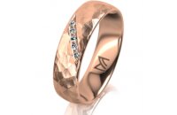 Ring 14 Karat Rotgold 5.5 mm diamantmatt 5 Brillanten G...