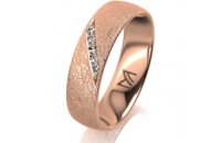Ring 18 Karat Rotgold 5.5 mm kreismatt 5 Brillanten G vs...