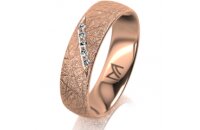 Ring 18 Karat Rotgold 5.5 mm kristallmatt 5 Brillanten G...
