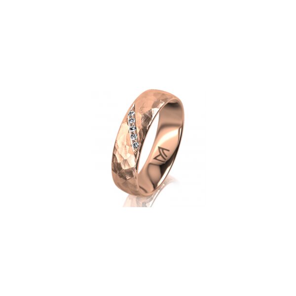 Ring 18 Karat Rotgold 5.5 mm diamantmatt 5 Brillanten G vs Gesamt 0,045ct