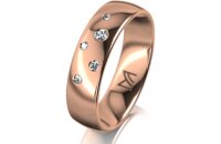 Ring 14 Karat Rotgold 5.5 mm poliert 5 Brillanten G vs...