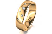Ring 18 Karat Rotgold 5.5 mm poliert 5 Brillanten G vs...