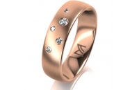 Ring 18 Karat Rotgold 5.5 mm l&auml;ngsmatt 5 Brillanten...