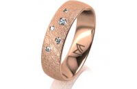 Ring 18 Karat Rotgold 5.5 mm kreismatt 5 Brillanten G vs...