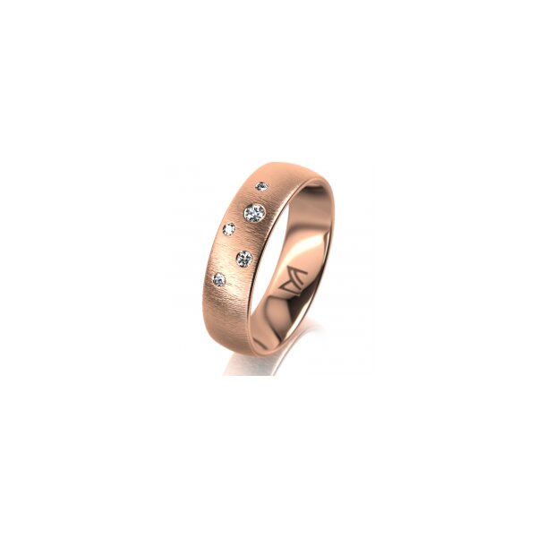 Ring 18 Karat Rotgold 5.5 mm sandmatt 5 Brillanten G vs Gesamt 0,065ct