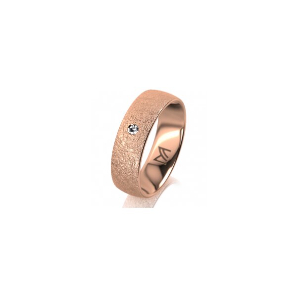 Ring 14 Karat Rotgold 6.0 mm kreismatt 1 Brillant G vs 0,025ct